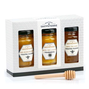 Coffret cadeau 3 miels de france