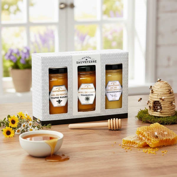 Coffret cadeau 3 miels de france