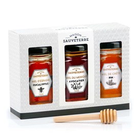 Coffret cadeau 3 miels du monde