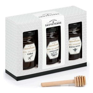 Coffret cadeau 3 miels du monde