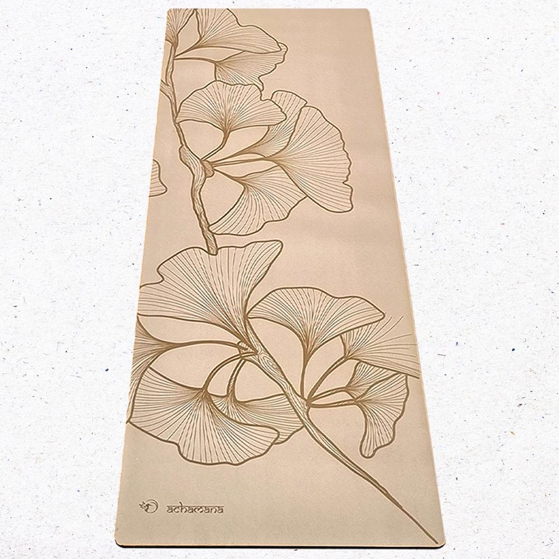 Achamana - Tapis yoga latex pu 5mmx68cmx1,85m crème