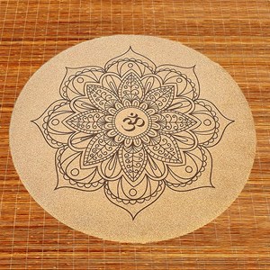 Tapis yoga rond méditation liège + sac