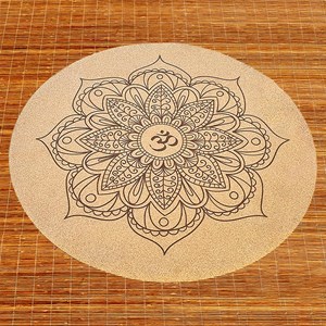 Tapis yoga rond méditation liège + sac