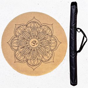 Tapis yoga rond méditation liège + sac