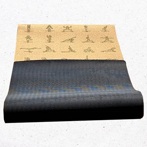 Tapis de yoga liège 6mm asanas +sac yoga