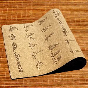 Tapis de yoga liège 6mm asanas +sac yoga