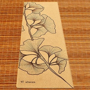 Tapis yoga liège branche artistique +sac