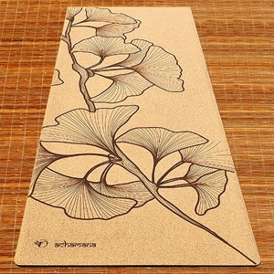 Tapis yoga liège branche artistique +sac