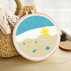 Punch needle etoiles et ciel