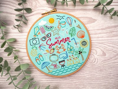 Kit de broderie   hello summer