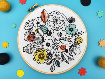 Kit de broderie fait main floral