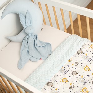 Couverture réversible minky eskimo bleu