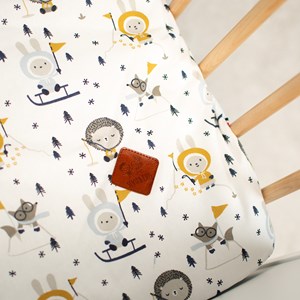 Couverture réversible minky eskimo bleu