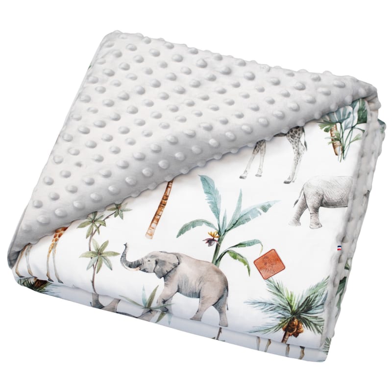 Couverture réversible minky safari
