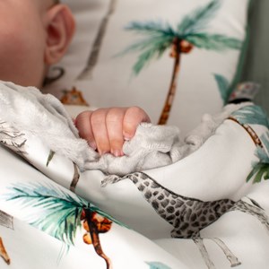 Couverture réversible minky safari gris