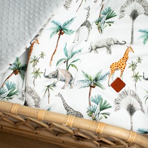 Couverture réversible minky safari gris