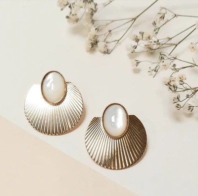 Boucles sunset nacre blanche