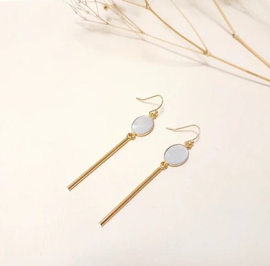 Boucles grand nino gm nacre blanche