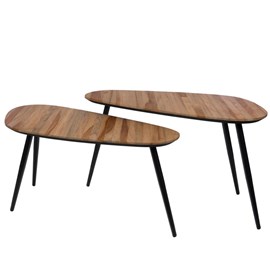 Set de 2 tables basses teck bella