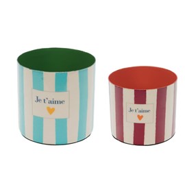 Set de 2 cache-pots je t'aime