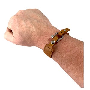 Bracelet manille homme anti-ondes  camel