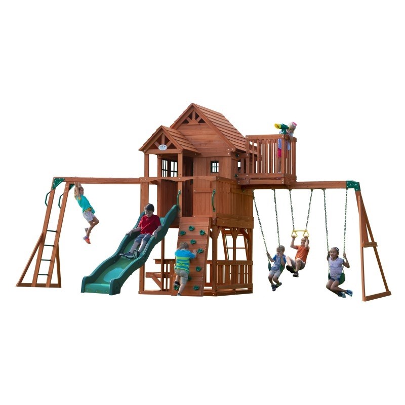 Grande aire de jeux en cèdre playset sk