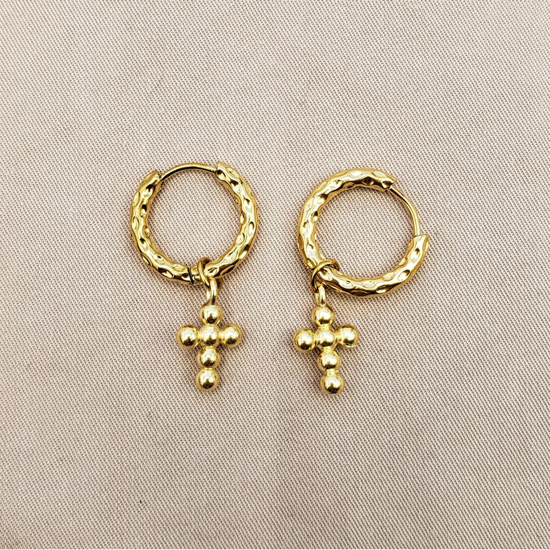 Mini créoles croix – charms amovibles