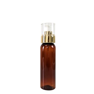 Flacon 100 ml ambré - pompe crème or