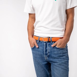 Ceinture tressée tangerine - t2