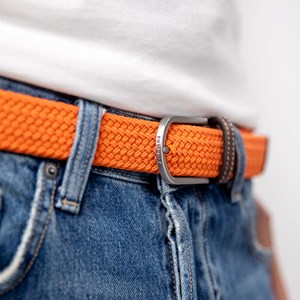 Ceinture tressée tangerine - t2