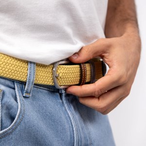 Ceinture tressée jaune topaze - t2