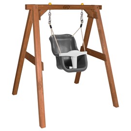 Portique, balançoire en bois brun et gr