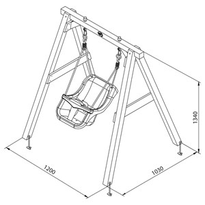 Portique, balançoire en bois brun et gr