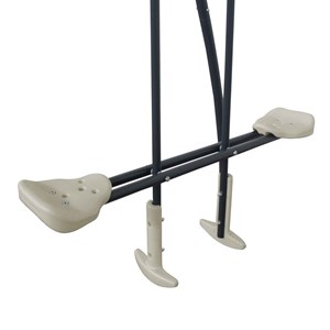 Portique en métal gris et blanc avec ba