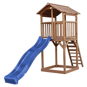 Tour de jeu en bois marron avec grand t
