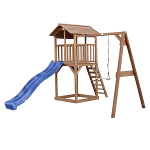 Tour de jeu en bois marron avec grand t