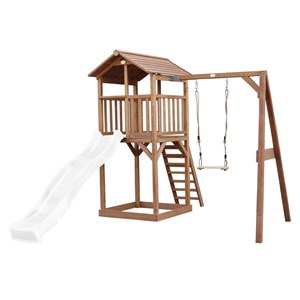 Tour de jeu en bois marron avec grand t