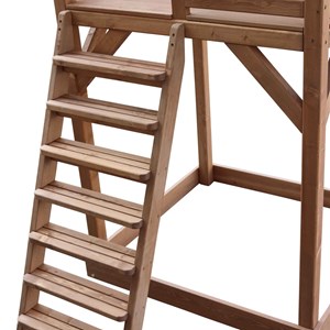 Tour de jeu en bois marron avec grand t