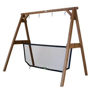 Portique en bois 2 balançoires et filet
