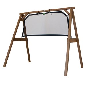 Portique en bois 2 balançoires et filet