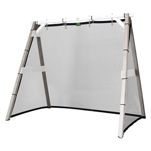 Portique en bois 2 balançoires et filet