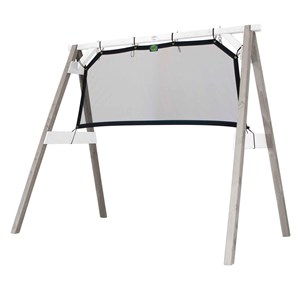 Portique en bois 2 balançoires et filet