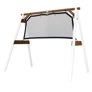 Portique en bois 2 balançoires et filet