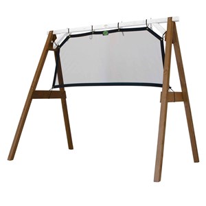 Portique en bois 2 balançoires et filet