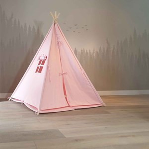 Tente tipi rose pour enfant bois fsc et