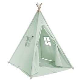 Tente tipi vert pour enfant bois fsc et