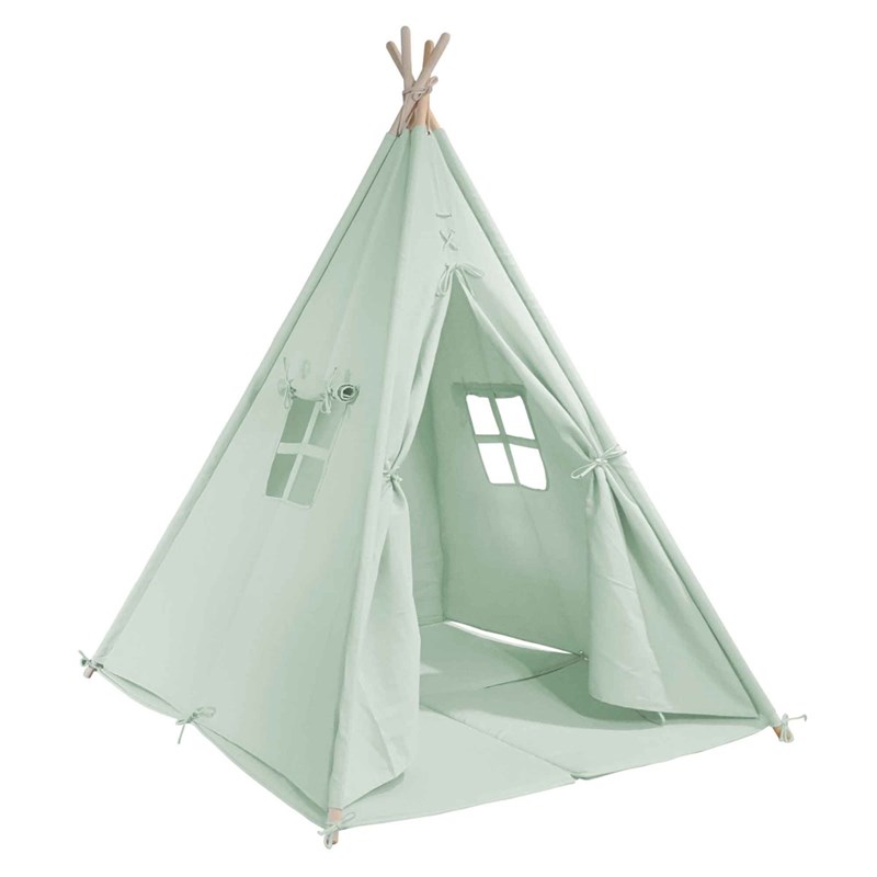 Tente tipi vert pour enfant bois fsc et