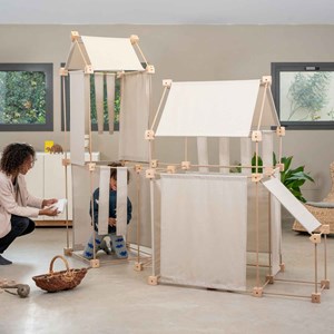 Jeu de construction géant en bois et ti