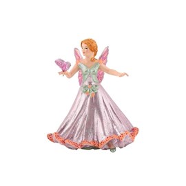 Figurine elfe papillon rose