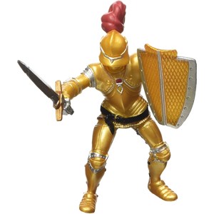 Figurine chevalier or en armure
